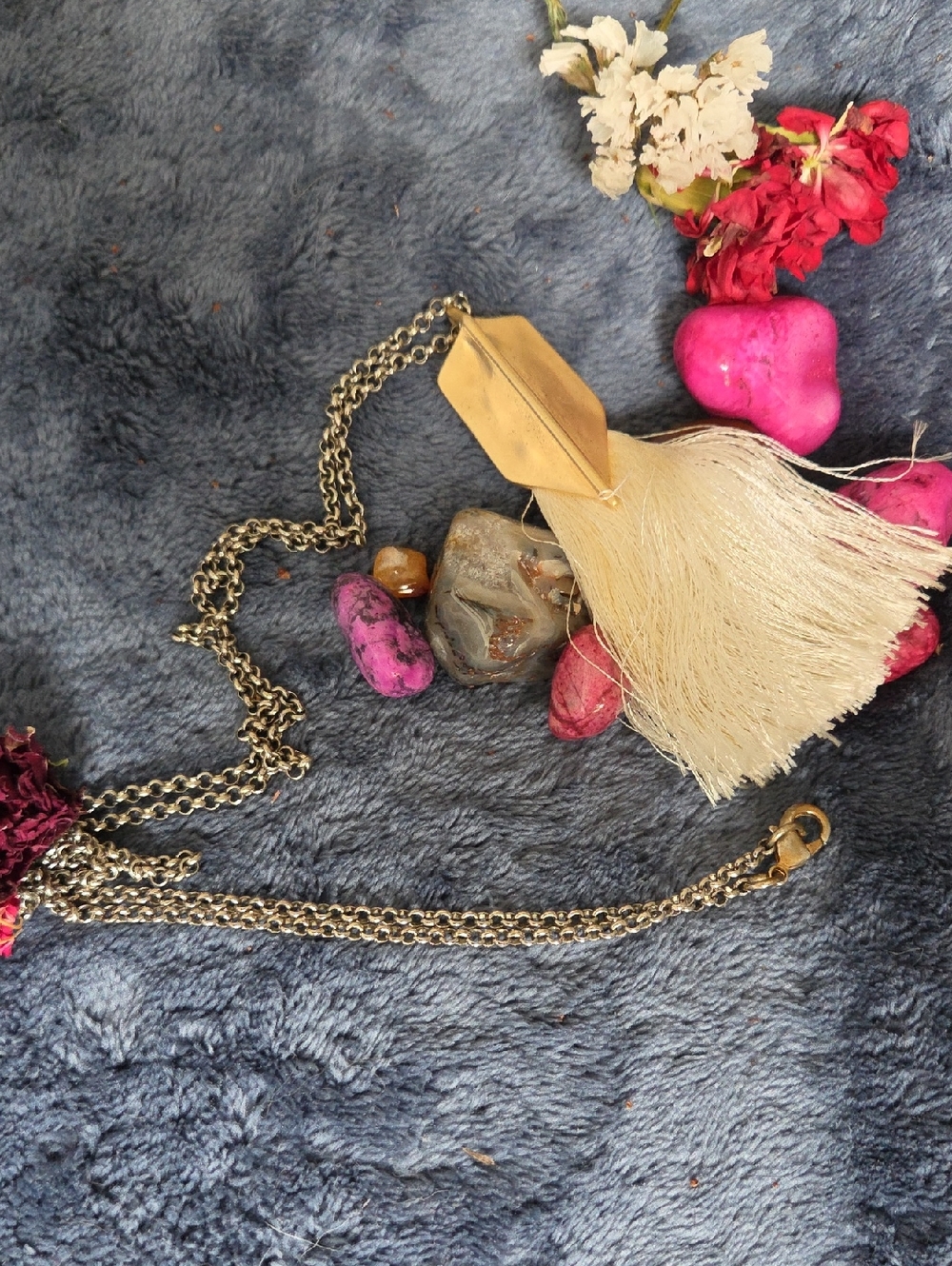 2/$35 Gold Tone Pendant Necklace With Tassel.